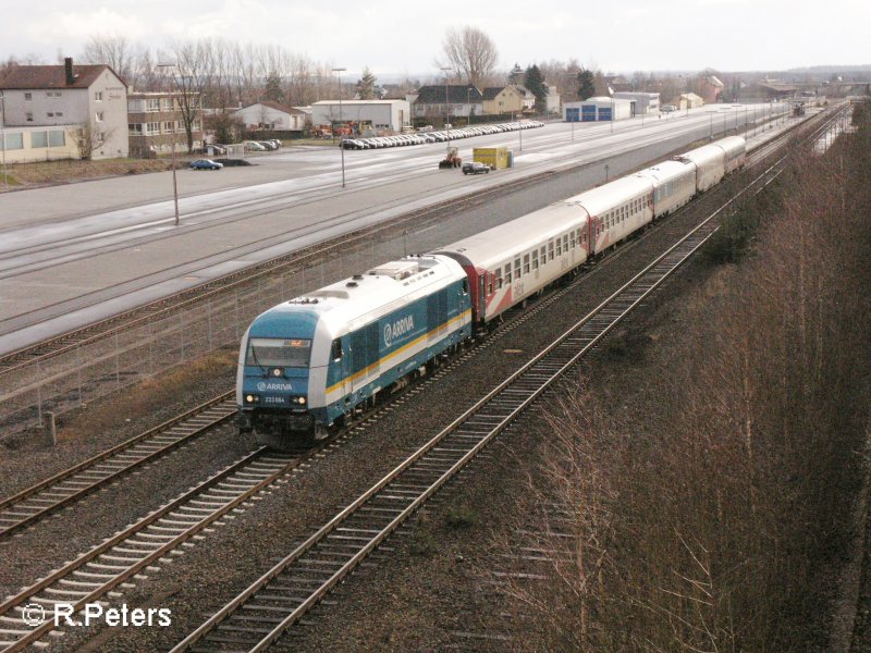 223 064 verlsst Wiesau/Oberpfalz mit ein Alex nach Hof. 22.01.08