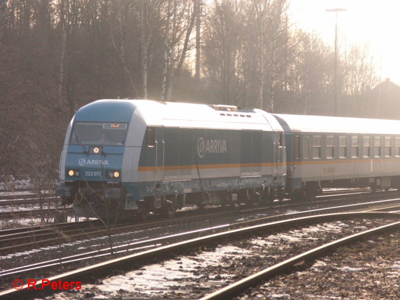 223 071 verlsst Marktredwitz mit ein Alex nach Hof. 13.01.08