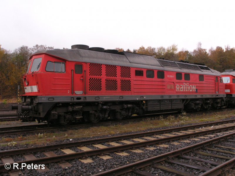 232 195-8 steht mit ein paar anderen Loks in Markredwitz abgestellt. 03.11.07