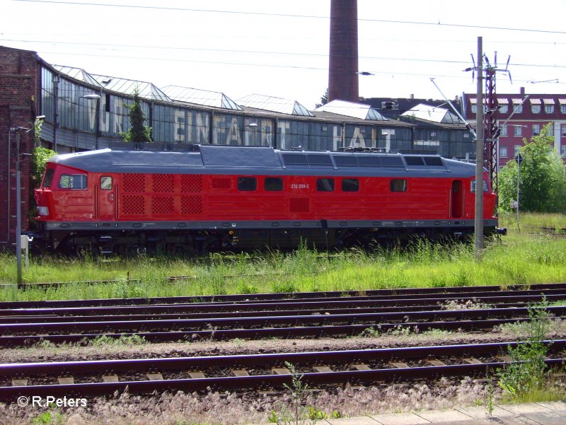 232 259-2 steht vor den Alten Ringlokschuppen des BW-Frankfurt/Oder P. 12.06.06