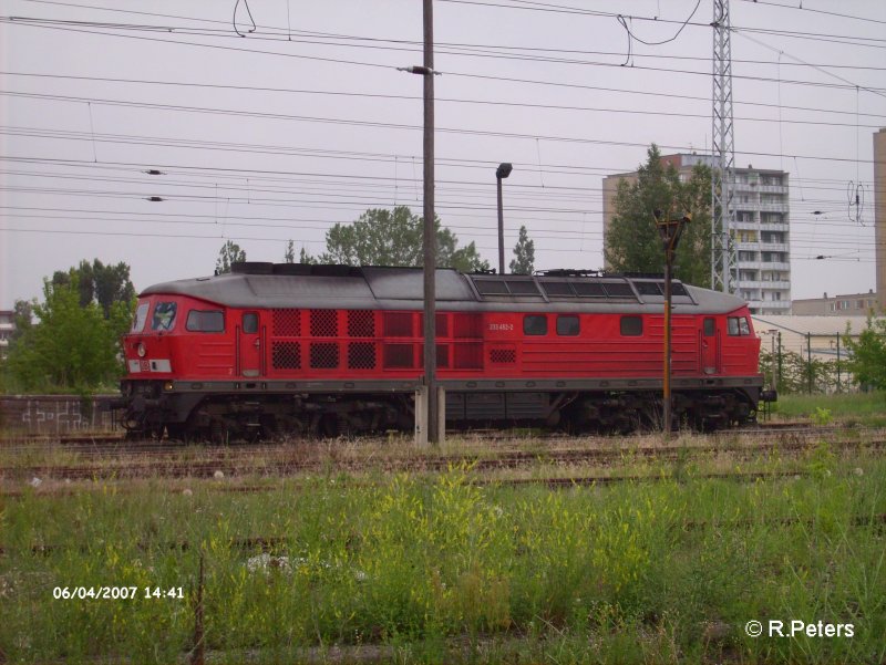 232 452-2 wartet in Eisenhttenstadt auf Freie Fahrt. 04.06.07