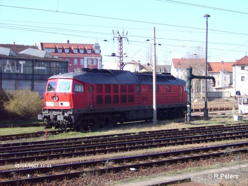 233 112-2 steht in Frankfurt/Oder abgestellt. 14.03.07