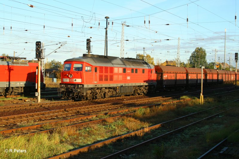 233 521-4 durchfhrt Eisenhttenstadt mit ein Kohlezug. 13.10.07