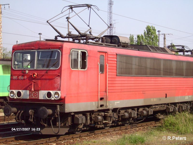 Groaufnahme von 155 138-1 in Frankfurt/Oder. 27.04.07