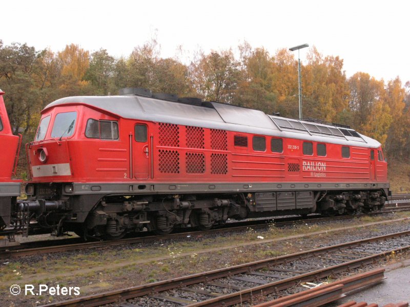 Lok Nr 4 ist 232 230-3 mit Railion Beschriftung. 03.11.07 Marktredwitz