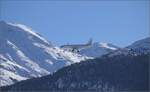 Der Airbus A320-200 ACJ mit Kennung M-YBUS von Prime Aviation aus Kasachstan befindet sich im Landeanflug auf Samedan.