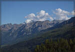 Blick vom Ofenpass Richtung M�nstertal mit Blick auf den schneearmen Ortler. September 2026.