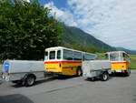 (237'562) - Schmid, Thrishaus - BE 26'206 - Saurer/Tscher (ex P 24'244) + Nr. 9/BE 26'105 - Saurer/R&J (ex Geiger, Adelboden Nr. 9) am 26. Juni 2022 in Niederstocken, Gasthof zum Stockhorn