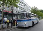 (275'684) - Borer, Neuhausen - SH 19'684 - Saurer/Tscher (ex Schttler, D-Kln; ex Braun, D-Mnster; ex Schmid, Hemishofen; ex Brtsch, Bttenhard; ex ASS Schleitheim Nr. 8) am 17. Mai 2025 beim Bahnhof Schaffhausen