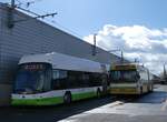 (272'831) - transN, La Chaux-de-Fonds - Nr. 169/NE 209'168 - Hess/Hess Gelenktrolleybus (Teilaufnahme) + Nr. 117 - NAW/Hess Gelenktrolleybus (ex TN Neuchtel Nr. 117) am 13. Mrz 2025 in Marin, Dpt