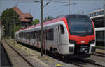 RABe 531 002 war offenbar am Dienstag von Tests aus Richtung Mnchen zurckgekommen und fuhr erst am Freitag weiter. Konstanz, Juli 2025.