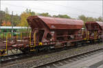 Nebenbei auf die DB-Gleise gesehen: Sch�ttgutwagen 31 RIV 56 SK-CWAG 6992 355-1 Faccs von Cargo Wagon. Rottweil, Oktober 2026.