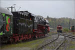 Die Steilstreckendiesellok 213 335 der NeSA hatte am Dampffest die Aufgabe, den G�sten eine sch�ne Zeit im F�hrerstand bei einer Fahrt durch den Bahnhof zu bereiten. Rottweil, Oktober 2026.