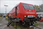 145 046 hatte auch eine Hauptrolle am Dampffest in Rottweil. Die Lok wurde auf den Namen Landkreis Rottweil getauft. Oktober 2026.
