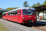 772 132-6+772 171-4 als Privater SDZ von Seebad Heringsdorf nach Zinnowitz bei der Ausfahrt im Seebad Heringsdorf.09.10.2021