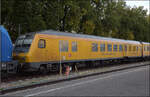 Gleismesszug mit umgebauten Wittenberger Steuerwagen 99 80 9360 003-4 D-DBMP. Singen, September 2026.