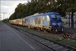 Gleismesszug mit einem Sandwich Dual Vectrons: 248 026 'Ivo' von Press und 248 027 'Kurt' (hinten). Man beachte die zus�tzlichen Messeinrichtungen an der Pufferbohle. Singen, September 2026.
