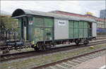 Neu beim Verein Rangierlok Schweiz VRLS scheint dieser G�terwagen der BLS, der zuvor als Ger�tewagen Xs in Frutingen stationiert war.