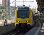 Der Flirt 1430 057 von Arverio alias ET 6.14 kommt mit einem weiteren 1430 aus Karlsruhe an und wird in Kürze nach Aalen starten.