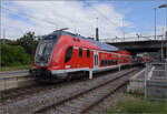 446 034, 446 029, sowie 446 001 und 446 002 (im Bild) in Weinheim. Juli 2024.