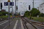 '412 204' ICE 4 Triebzug 9204 und '412 210' ICE 4 Triebzug 9210 (im Bild) auf der Rhein-Neckar-Bahn. Weinheim, Juli 2024.