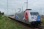 101 060-2 mit IC 2289 Stralsund-Hamburg kurz nach der Ausfahrt im Rostocker Hbf.20.09.2011