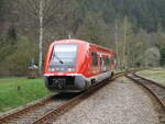 Schon in Rottenbach hatte ich den 641 012,am 25.April 2022,in Sitzendorf-Unterweißbach bekam ich nochmal vor die Linse.