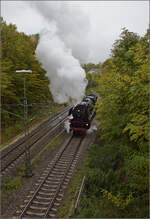 01 180 umf�hrt ihren Zug in Spaichingen. Oktober 2026.