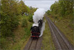 01 180 w�hrend der langen Ausfahrt aus Rottweil auf der Alemannenbahn. Rottweil-Saline, Oktober 2026. 