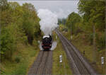 01 180 w�hrend der langen Ausfahrt aus Rottweil auf der Alemannenbahn. Rottweil-Saline, Oktober 2026. 