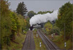01 180 w�hrend der langen Ausfahrt aus Rottweil auf der Alemannenbahn. Rottweil-Saline, Oktober 2026. 