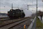 br-184-6-db-018-bayer-s-36/804925/18-478-alias-s-36-3673 18 478 alias S 3/6 3673 der Königlich Bayerischen Staatseisenbahnen rangiert vor ihren Sonderzug in Lindau Hbf. Februar 2023.