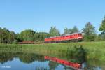 232 569-2 + 232 217 mit dem umgeleiteten 45367 Nrnberg - Cheb sdlich von Wiesau.