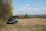 232 571-0 zieht beim Viadukt Seußen den Sonntagsmischer 45362 Cheb - Nürnberg.