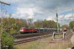 232 906 mit dem BLG Autozug Cheb - Nürnberg bei der Durchfahrt von Marktredwitz.