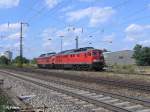 Nachschuss von 233 373-0 und 232 131-3 beim verlassen von Regensburg Ost in richtung Schwandorf.