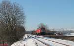 232 909-2 mit einem recht kurzen EZ 45367 bzw jetzt EZ 50862 NNR - XTCH bei Schönfeld.