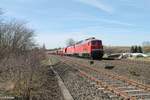 232 528-0 zieht bei Schnfeld/Wiesau den EZ 51716 Nrnberg - Senftenberg in Richtung Hof.