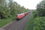 233 698-0 zieht ein Schotterzug aus Nürnberg nach Marktredwitz kurz vor Waldershof.