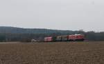 233 219 überführt eine München-Nürnberg-Express Garnitur bei Oberteich.