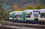 In Ottenhfen sind viele RS1 abgestellt. Im Bild ist der SWEG/BSB-Triebwagen 018 alias 650 545. Oktober 2025.