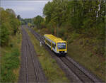 Der RS1 BR 650 der SWEG VT 232 auf dem Weg nach Immendingen. Rottweil-Saline, Oktober 2026.