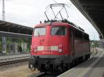 115 509-2 kurz nach ihrer Ankunft aus Stralsund im Rostocker Hbf.(30.07.10)