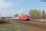 101 069-3 mit dem IC2235 Bremen HBF - Dresden bei Borsdorf bei Leipzig.29.03.14