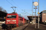BR 101 090-9 von DB Fernverkehr zieht einen PBZ mit noch einer BR 101 und 2 Intercity Wagen durch Hamburg Bergdorf Richtung Hamburg HBF am 14.Februar.2025  