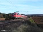 111 173-1 zieht RB32122 Plattling – Neumarkt (Oberpfalz)bei Wilmersdorf.29.10.10  