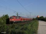 111 106-1 mit RE4264 nach Nrnberg bei Obertraubling.