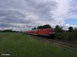 114 007-8 schiebt bei Jacobsdorf(Mark) den RE38024 Magdeburg HBF.