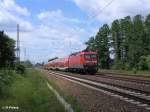 114 032-6 schiebt bei Briesen (Mark) den RE38024 Magdeburg HBF.