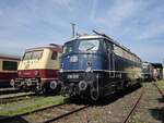 BR 120 004-7 und E10 348 (110 348) BR 101 057-8 stehen nebeneinander beim Sommerfest in DB Museum Koblenz.